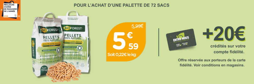 Offre pour l'achat de 72 sacs : 20€ crédités sur votre compte