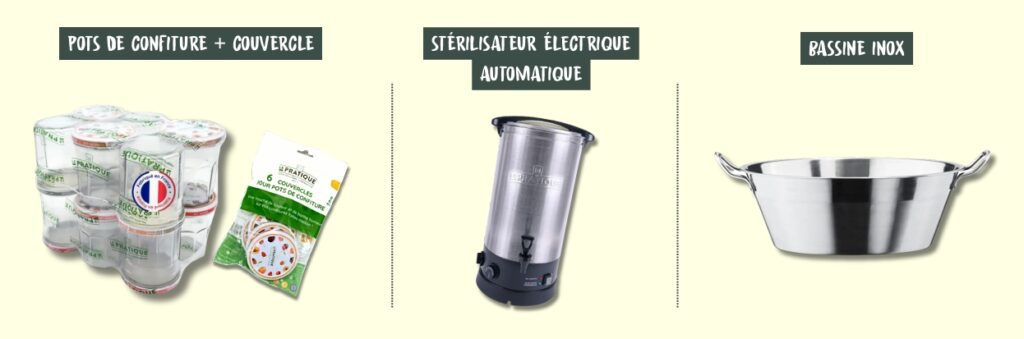 Pots de confiture + couvercle | Stérilisateur électrique automatique | Bassine inox